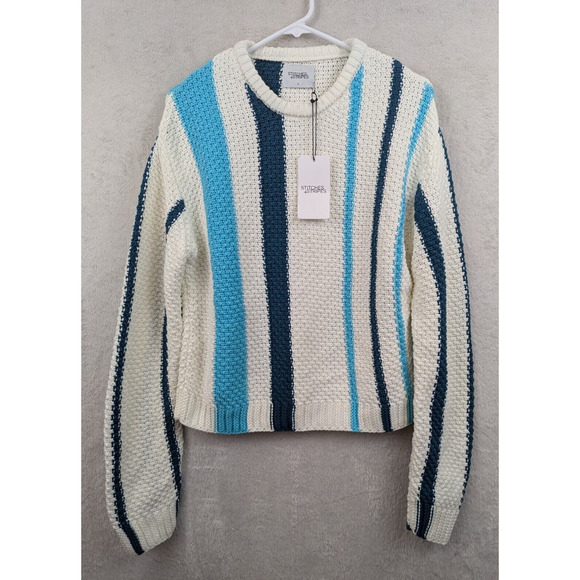 Stitches + Stripes Sweaters - Stitches + Stripes sz S Sweater blue & white stripes long sleeves 1682